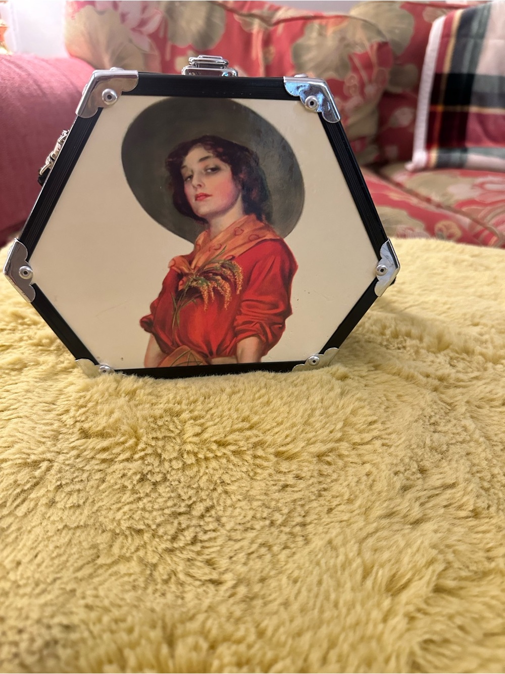 Vintage Cowgirl Hexagon The "Gypsy" Hard Case handbag